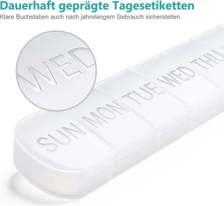 Actual product image Cbx Tablettenbox 7 Tage, Pillendose für eine Woche mit grosser Kapazität, handliche Medikamentenbox