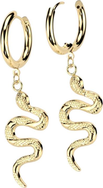 Star Piercing Ohrring vergoldet Anhänger Schlange (ohne Messing, Chirurgenstahl 316L)