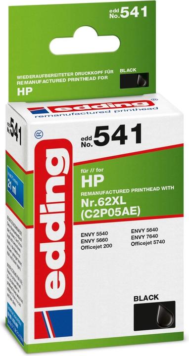 Produktbild Edding Tintenpatrone Druckerpatrone ersetzt 62XL (C2P05AE) Schwarz (BK)
