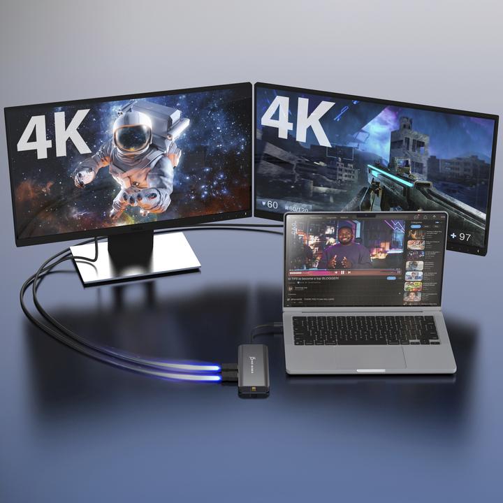 Image du produit j5Create JCD398-N, Avec fil, USB 3.2 Gen 2 (3.1 Gen 2) Type-C, 100 W, 10,100,1000 Mbit/s, Gris, Spac (2 Ports)