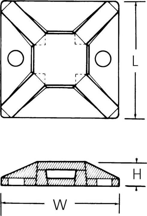 Actual product image HellermannTyton Mounting base (Fixing loops, 19 mm, 100 pcs.)