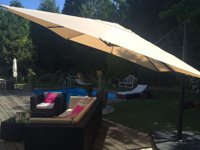 Immagine prodotto Mendler Ombrello semaforo di lusso in alluminio gastronomico, 3,5x3,5m terra - 10375 (3.50 m)