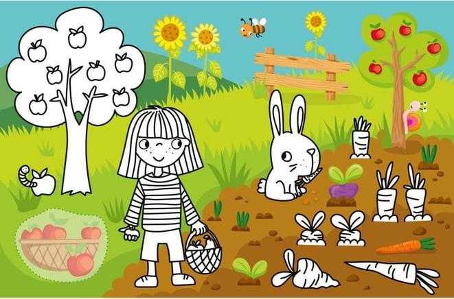 Actual product image Tessloff My little sticker colouring book. Farm