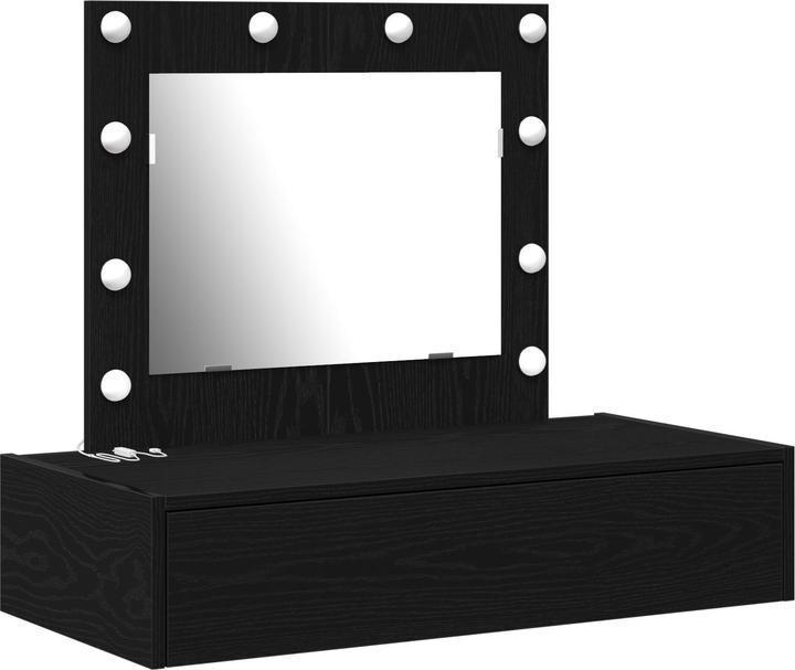 Immagine prodotto VidaXL Tavolino da toilette a parete con luci LED in rovere nero