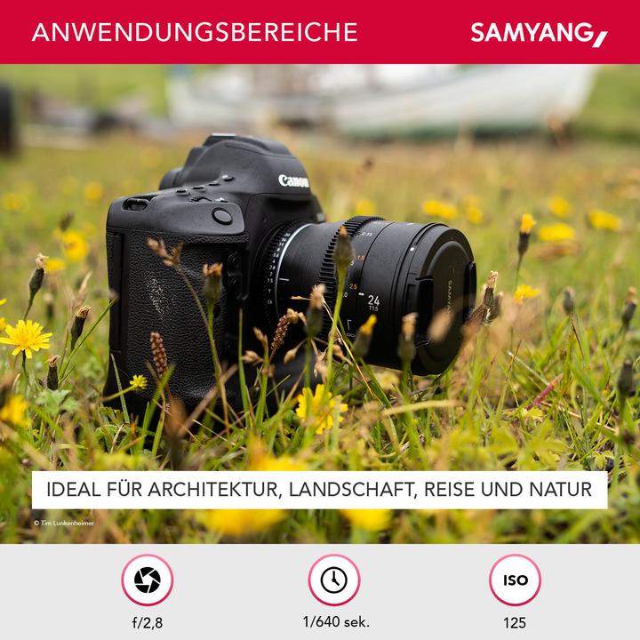 Produktbild Samyang MF 24mm T1,5 VDSLR MK2 Canon EF (Canon EF, Vollformat, APS-C / DX, Micro Four Thirds)