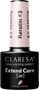 Claresa Extend UV Nail Polish Base 5in1 Keratin Manicure Pedicure for Hybrid Polish Natural Look Pin (Base coat)