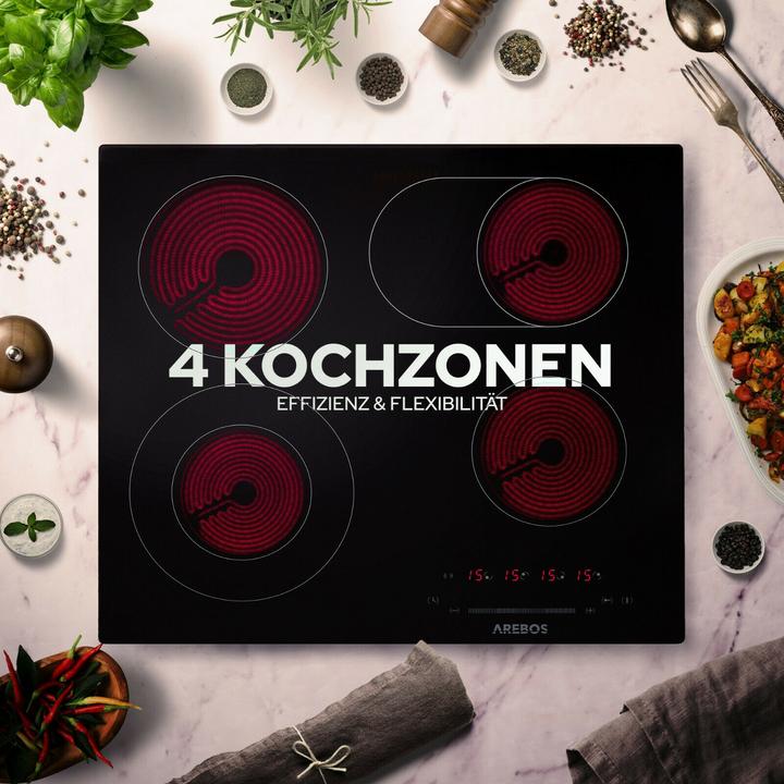 Actual product image Arebos Ceramic hob 4 cooking zones 59 cm