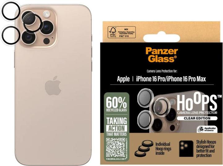 Produktbild PanzerGlass Hoops Camera Lens Protector (1 Stück, Apple iPhone 16 Pro)