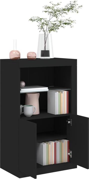 Actual product image VidaXL Side cabinet with LED lights black (60.5 x 37 x 100 cm)