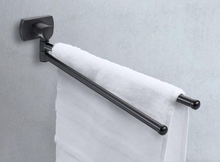 Actual product image Biasca Towel rail 2-arm 42 cm, black matt