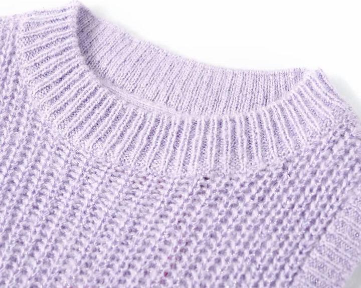 Actual product image VidaXL Children's jumper waistcoat knitted light purple 140,Material: 67 (140)