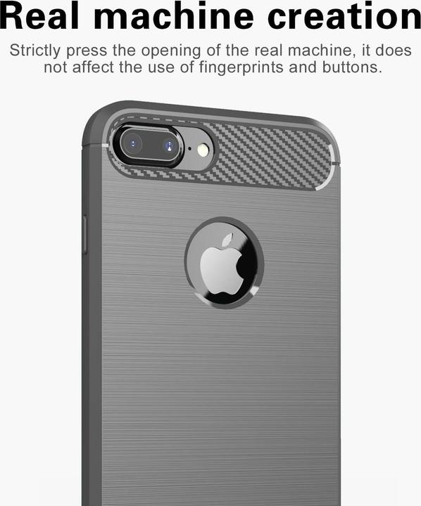 Actual product image Cadorabo TPU Ultra Slim carbon stainless steel Combi Cover (Apple iPhone 7 Plus, Apple iPhone 7s Plus)