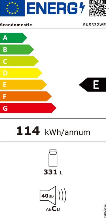 Etichetta energetica Scandomestic SKS332WE (Struttura autonoma, 331 l)