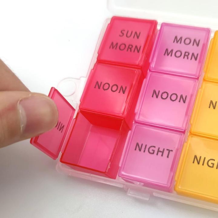 Image du produit Cbx Tablettenbox 7 Tage, Pillendose für eine Woche, Tablettenorganizer mit 21 Fächern