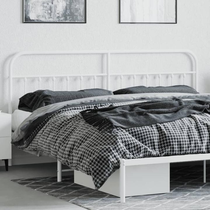 Actual product image VidaXL Kopfteil Metall Weiss 200 cm, Farbe: Weiss, Material (206 x 3 x 100 cm)