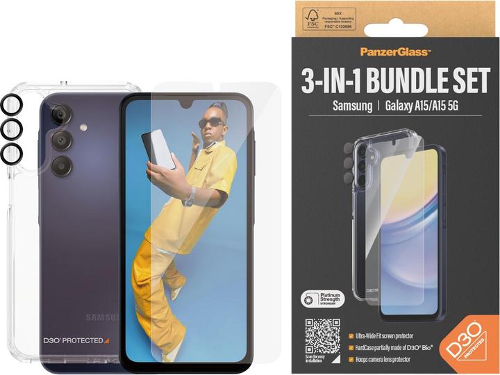 Image du produit PanzerGlass Bundle Ultra Wide FIt Glass + Case + Lens (1 pièce(s), Samsung Galaxy A14, Samsung Galaxy A14 5G)