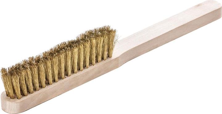 Lessmann Feinbürste 225x20mm Messing gewellt 0,15mm, 4 Reihen, Holz (1 Stk.)