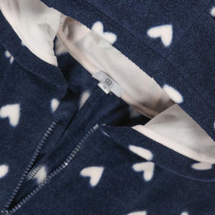 Produktbild La Redoute Collections Fleece-Overall mit Herzmuster und Kapuze (140)