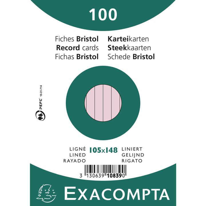 Produktbild Exacompta Karteikarten (105 x 148 mm, 205 g/m², 100 x)