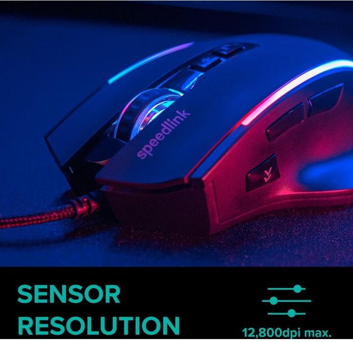 Actual product image Speedlink DECUS NX RGB Gaming Mouse, rubber-black (Cable)