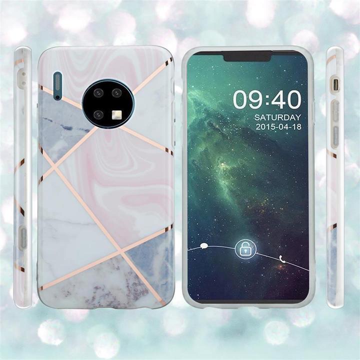 Image du produit Cadorabo Couverture IMD TPU Marbre coloré (Mate 30)