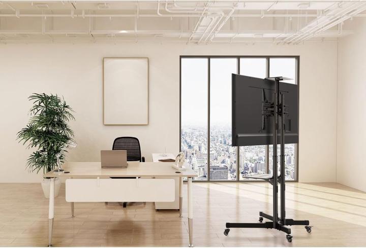 Produktbild Techly TV Trolley für LCD LED TV 37-70Zoll 93,98-177,8cm schwarz mit Ablage (Universal, 70", 50 kg)