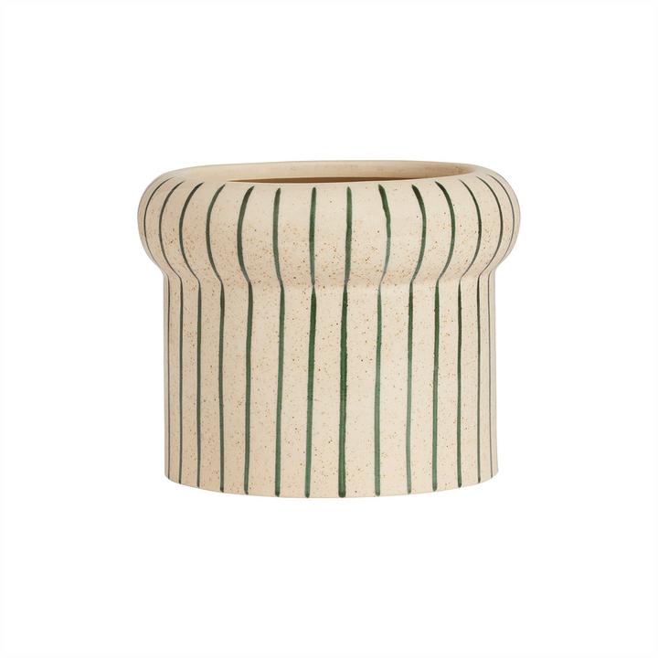 Image du produit Oyoy Vase Aki petit 13 cm, Vieux blanc/vert foncé (1 x, 16 x 18 x 19 cm, 5.47 l)