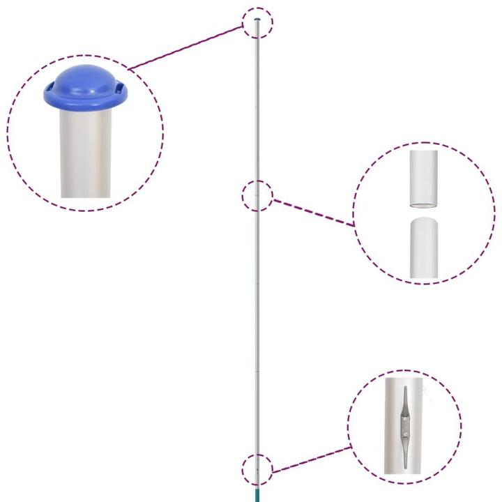 Actual product image VidaXL Flagpole divisible silver 6.23 m aluminium, colour