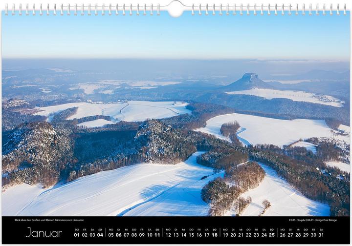 Produktbild Kalender Schsische Schweiz Luftaufnahmen 2026 (45 x 30 cm, Deutsch)