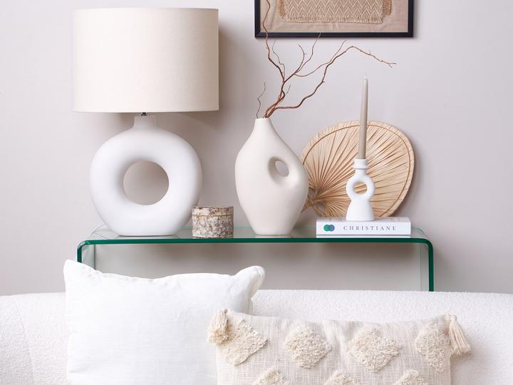 Image du produit Beliani Vase en porcelaine blanc 32 cm KOMOTINI (1 x)