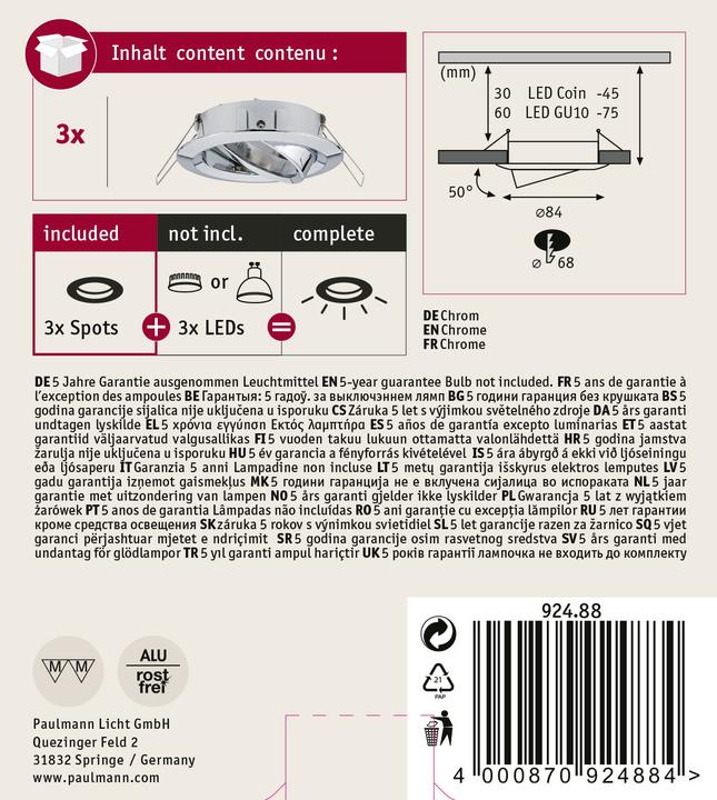 Actual product image Paulmann Recessed light Choose Set (GU10)