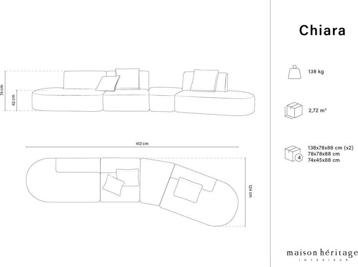 Actual product image Maison Heritage Chiara (2 person sofa, 3-seater, 4-seater)