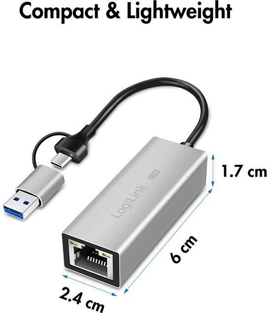 Actual product image LogiLink USB-A/-C to 2.5G Ethernet (USB)