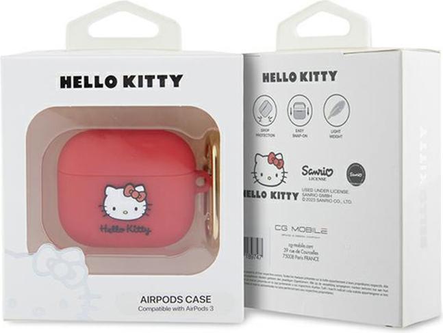 Immagine prodotto Hello Kitty HKA33DKHSF Coperchio Airpods 3 fuksja/fuschia Silicone 3D Kitty Head (Manicotto per cuffie)