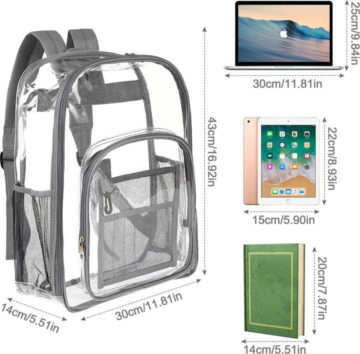 Produktbild Only-Bags.Store Rucksack Klarer Rucksack Kunststoff Schulrucksack Transparenter Rucksack Klarer Rucksack Kunststoff