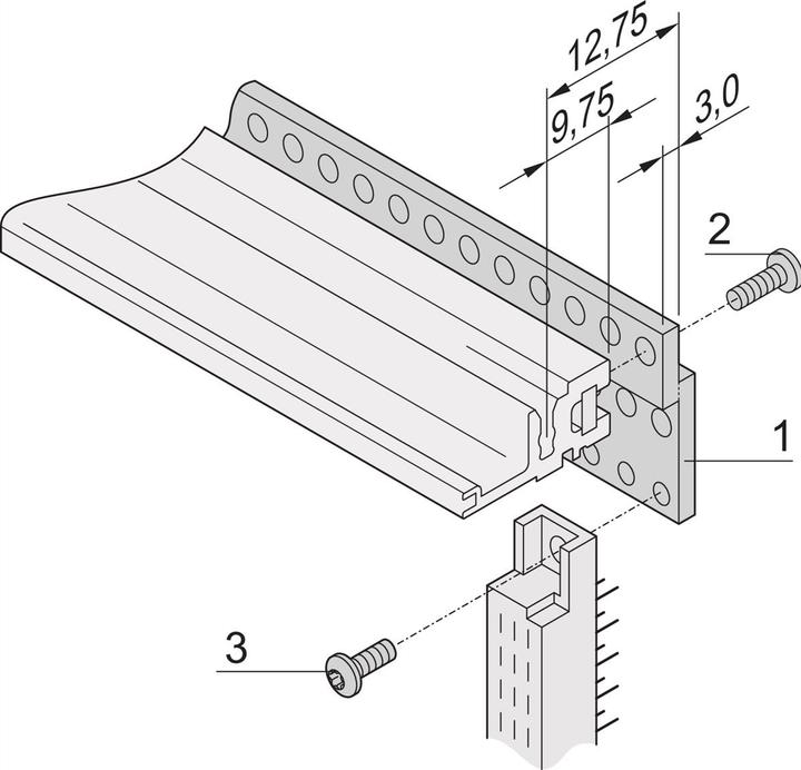 Produktbild Schroff Z-Schiene für Steckverbinder nach EN 60603-2 (DIN 41612) - Z-SCHIENE 84T