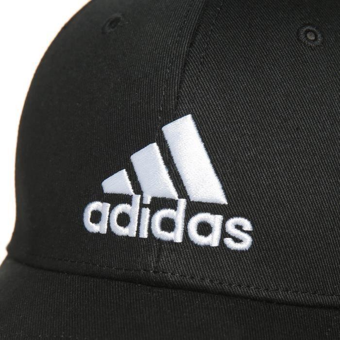 Actual product image adidas Baseball Cotton Twill Cap, Black/Black/White, OSFM (One size)