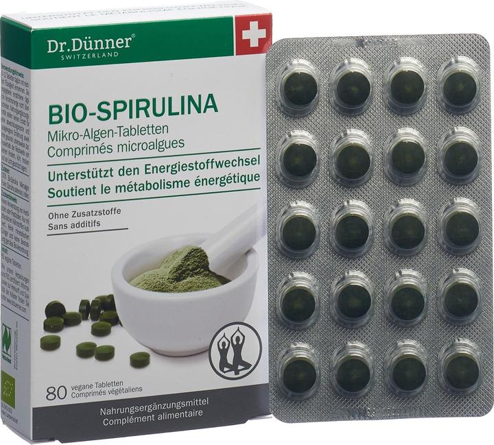 Image du produit Dr. Dünner Comprimés de spiruline bio PhytoWorld (80 pièce(s), Cachets, 64 g)
