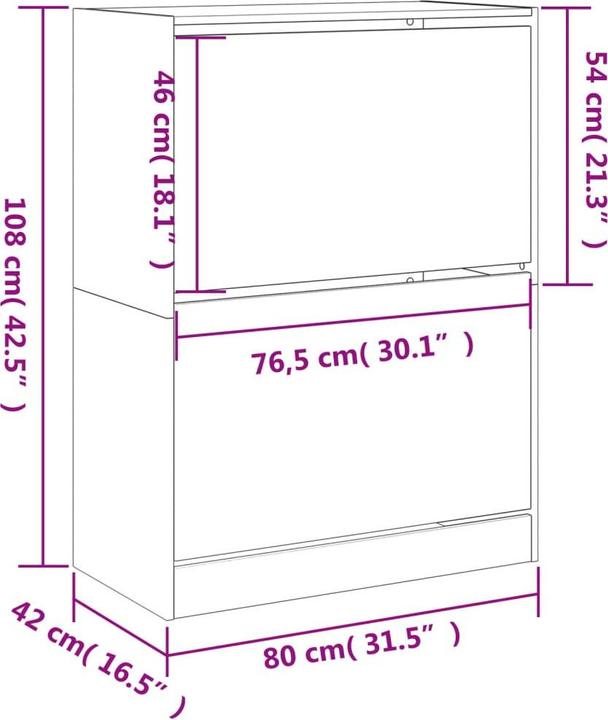 Produktbild VidaXL Nalani (80 x 42 x 108 cm)
