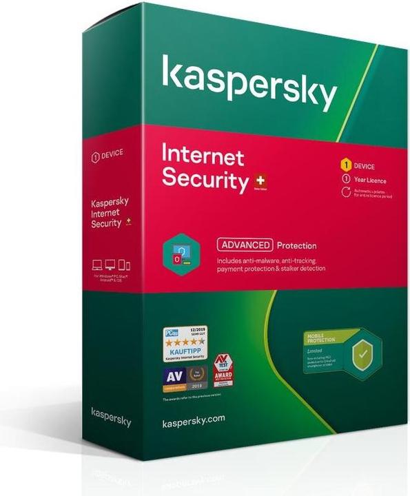 Produktbild Kaspersky Internet Security 2 Geräte SWISS EDITION (Code in a Box) (12 Monate)