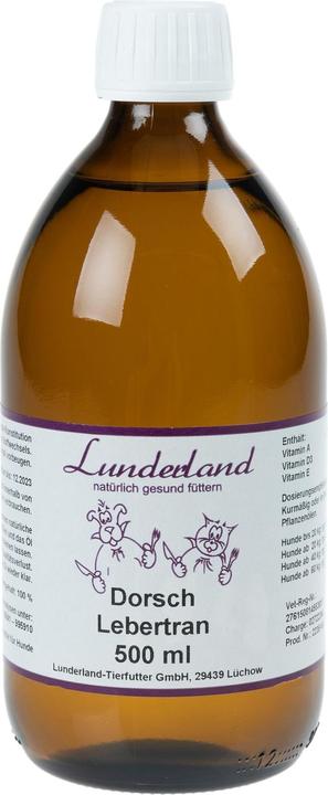 Actual product image Lunderland Dog Food Supplement Cod Liver Oil, 500 ml (Adult, 1 pcs., 740 g)