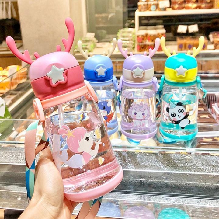 Image du produit OEM Other Water bottle with straw and leash for kids 500 - 600 ml pink (0.60 l)