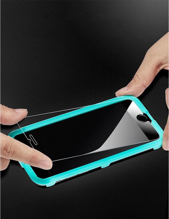 Produktbild Apfelkiste - Panzer Glas Displayschutzfolie mit Montagerahmen (2er Set) (2 Stück, Apple iPhone SE, Apple iPhone 6s, Apple iPhone 8, Apple iPhone 7)
