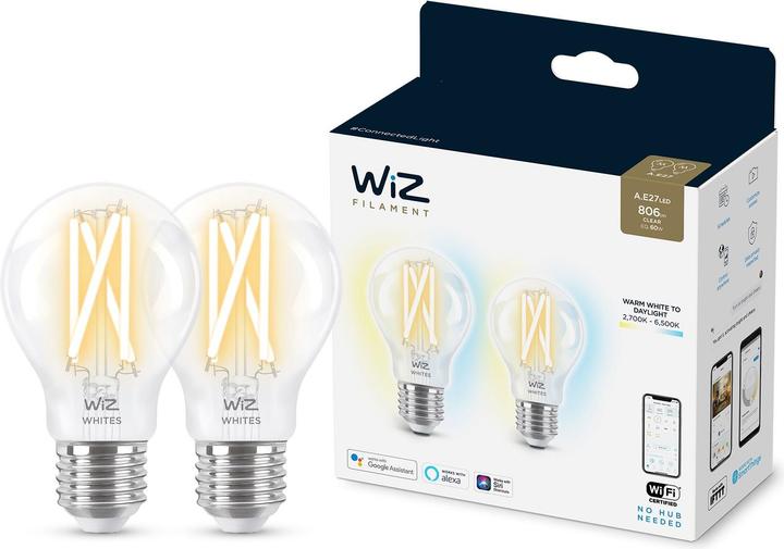Image du produit WiZ Ampoule à incandescence (E27, 7 W, 806 lm, 2 x, E)