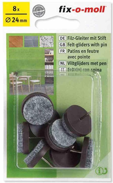 Actual product image Fix-o-moll Felt glides with pin (Felt gliders, 8 Piece)