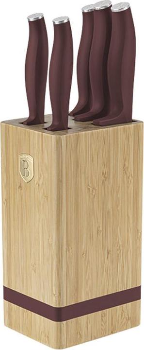 BerlingerHaus Haus 6-teiliges Messer-Set mit Messerblock matt bordeaux Leonardo Collection