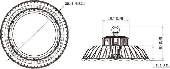 Produktbild MTS LED Hallenstrahler HiCloud 150W 5000K 24000 Lumen 90° IP65 (24000 lm)