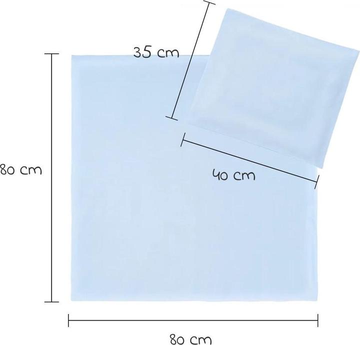 Image du produit Makian Parures de lit bébé Parure de lit 80 x 80 cm - Bleu clair uni