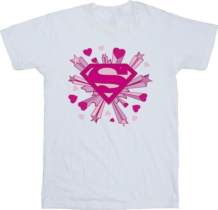 Immagine prodotto Superman Pink Hearts And Stars Logo Maglietta Ragazzi (140, 146)