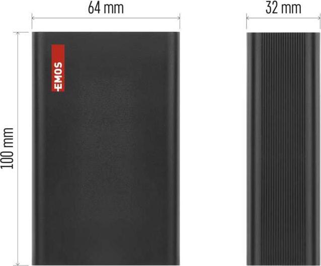 Produktbild Emos Powerbank NTBF20, 20 000 mAh, 65 W PD, schwarz (20000 mAh, 65 W, 74 Wh)